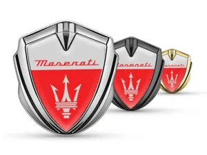 Maserati Silicone Emblema Badge Disegno Lussuoso Bordo Lega